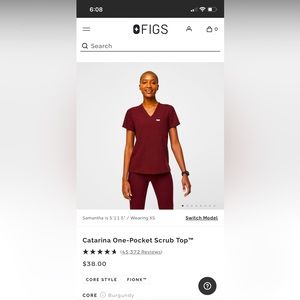 Figs Caterina One-pocket scrub top